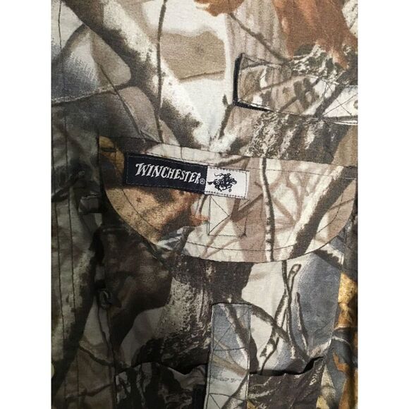 WINCHESTER Men’s Shirt L Large Hunting Top Camo Button Down Vented Lightweight - Picture 8 of 12